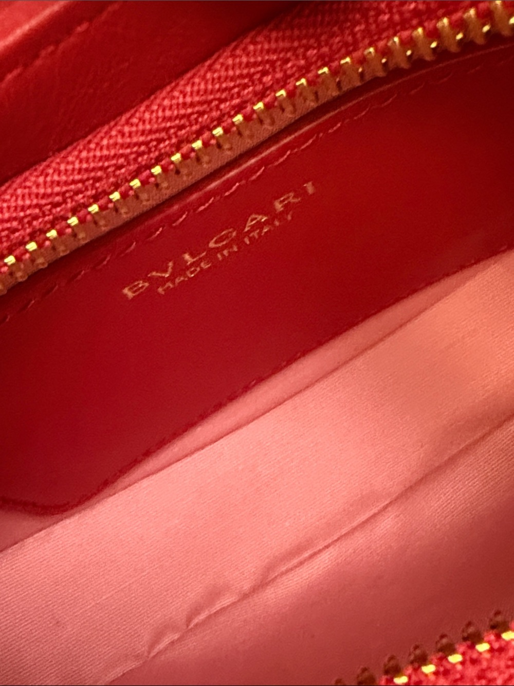 Bulgari Red Leather Shoulder Bag with Gold Serpent Detail - Picture 6 of 8